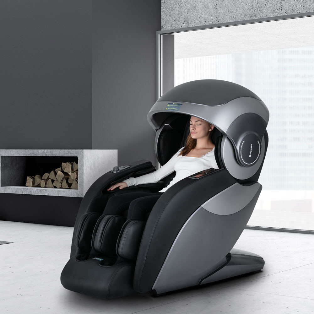 Fotel do masażu inSPORTline Cortela ∙ masaż 3D + masaż powietrzny ∙ funkcja Zero Space ∙ aromaterapia ∙ 74 poduszki powietrzne