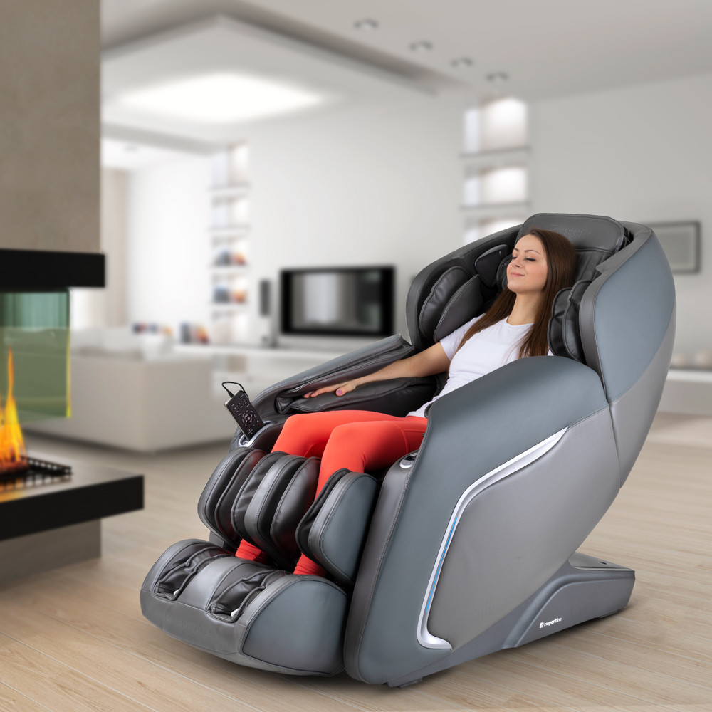 Fotel do relaksu inSPORTline Carlita ∙ masaż mechaniczny + powietrzny ∙ ogrzewanie podczerwienią ∙ sterowanie głosowe ∙ Bluetoot