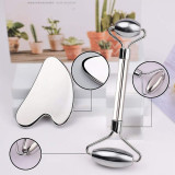 Zestaw do masażu twarzy inSPORTline Comesta Face Roller Gua Sha ∙ chłodzenie ∙ lifting ∙ rozluźnienie mięśni
