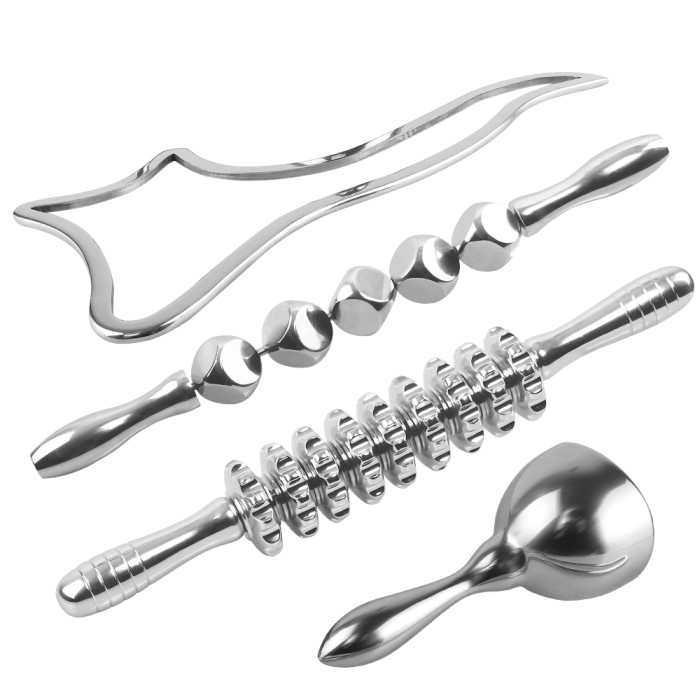 Zestaw metalowych narzędzi do masażu inSPORTline Janko Set ∙ chłodzenie ∙ Gua Sha ∙ drenaż ∙ regeneracja ciała