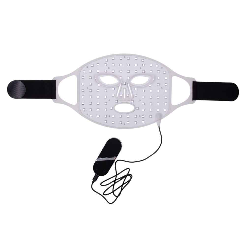 Maska LED do twarzy i szyi inSPORTline Santorina ∙ 100 diod ∙ 7 trybów kolorów ∙ ładowanie USB-C ∙ 3 poziomy intensywności