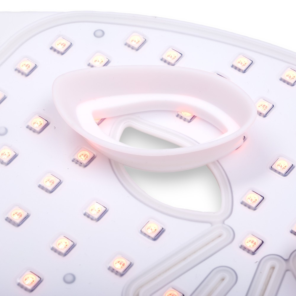 Maska LED do twarzy i szyi inSPORTline Santorina ∙ 100 diod ∙ 7 trybów kolorów ∙ ładowanie USB-C ∙ 3 poziomy intensywności