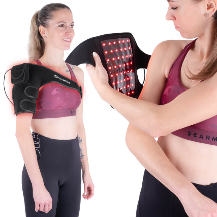 Opaska na ramię z podczerwienią inSPORTline Infracor Shoulder ∙ orteza barkowa ∙ 48 diod LED ∙ 4 poziomy intensywności ∙ timer 3