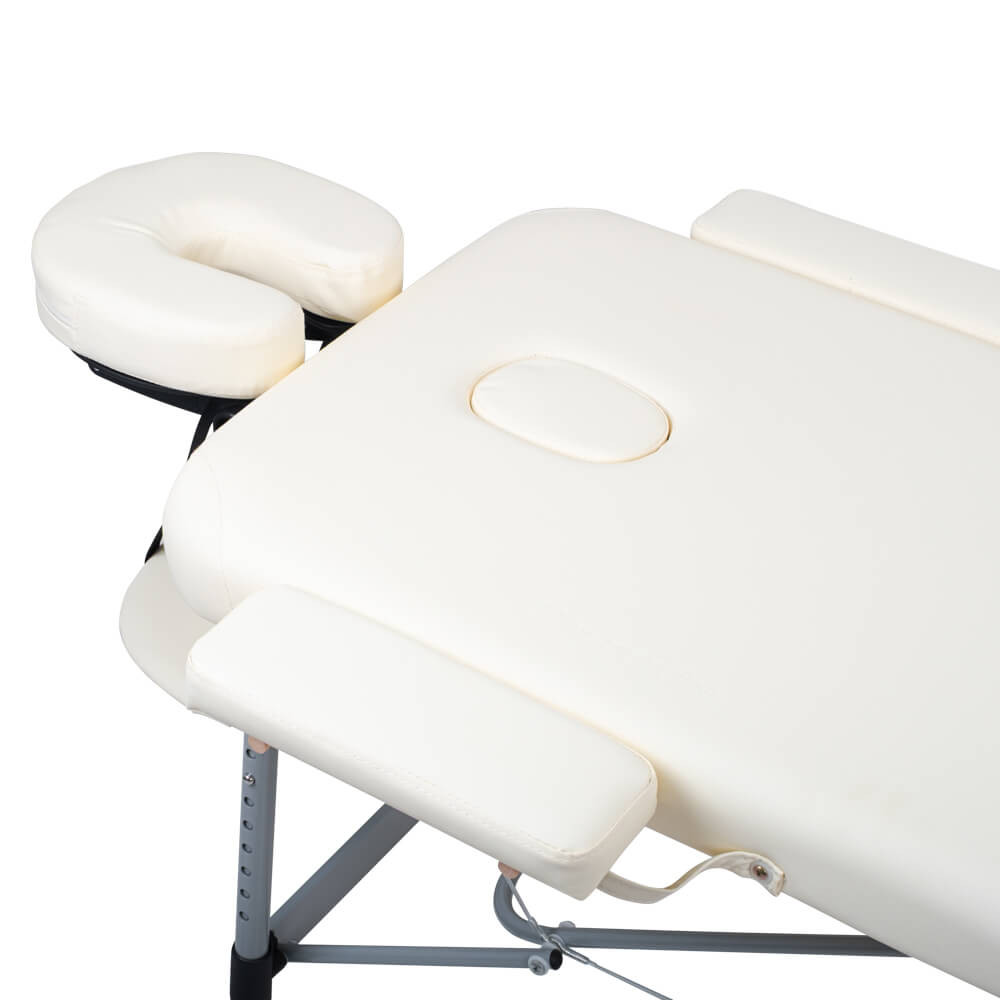 Stół do masażu inSPORTline Morrani ∙ 2-częściowy aluminiowy ∙ nośność 250 kg ∙ waga 15 kg ∙ regulowana wysokość ∙ torba transpor
