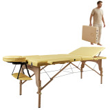 Stół do masażu inSPORTline Japane ∙ składany drewniany ∙ regulacja wysokości 60–85 cm ∙ nośność 250 kg