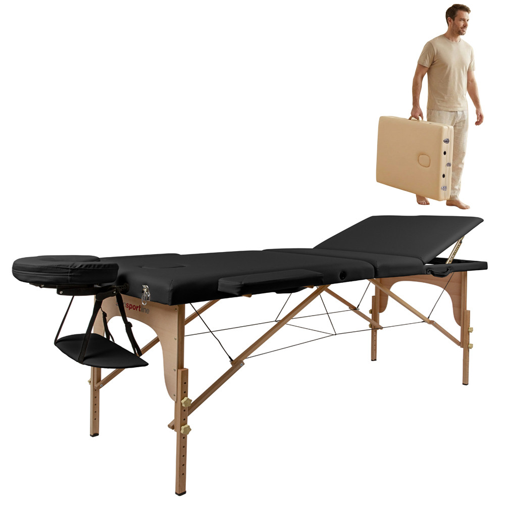 Stół do masażu inSPORTline Japane ∙ składany drewniany ∙ regulacja wysokości 60–85 cm ∙ nośność 250 kg