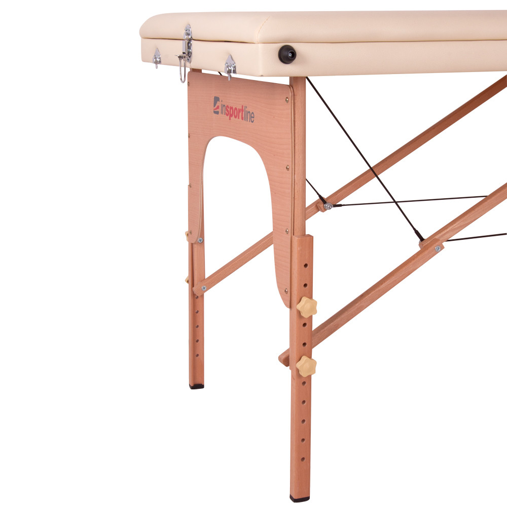 Stół do masażu inSPORTline Japane ∙ składany drewniany ∙ regulacja wysokości 60–85 cm ∙ nośność 250 kg
