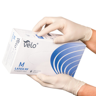 VELO LATEX PF L Rękawice lateksowe bezpudrowe diagnostyczne, 100 szt.